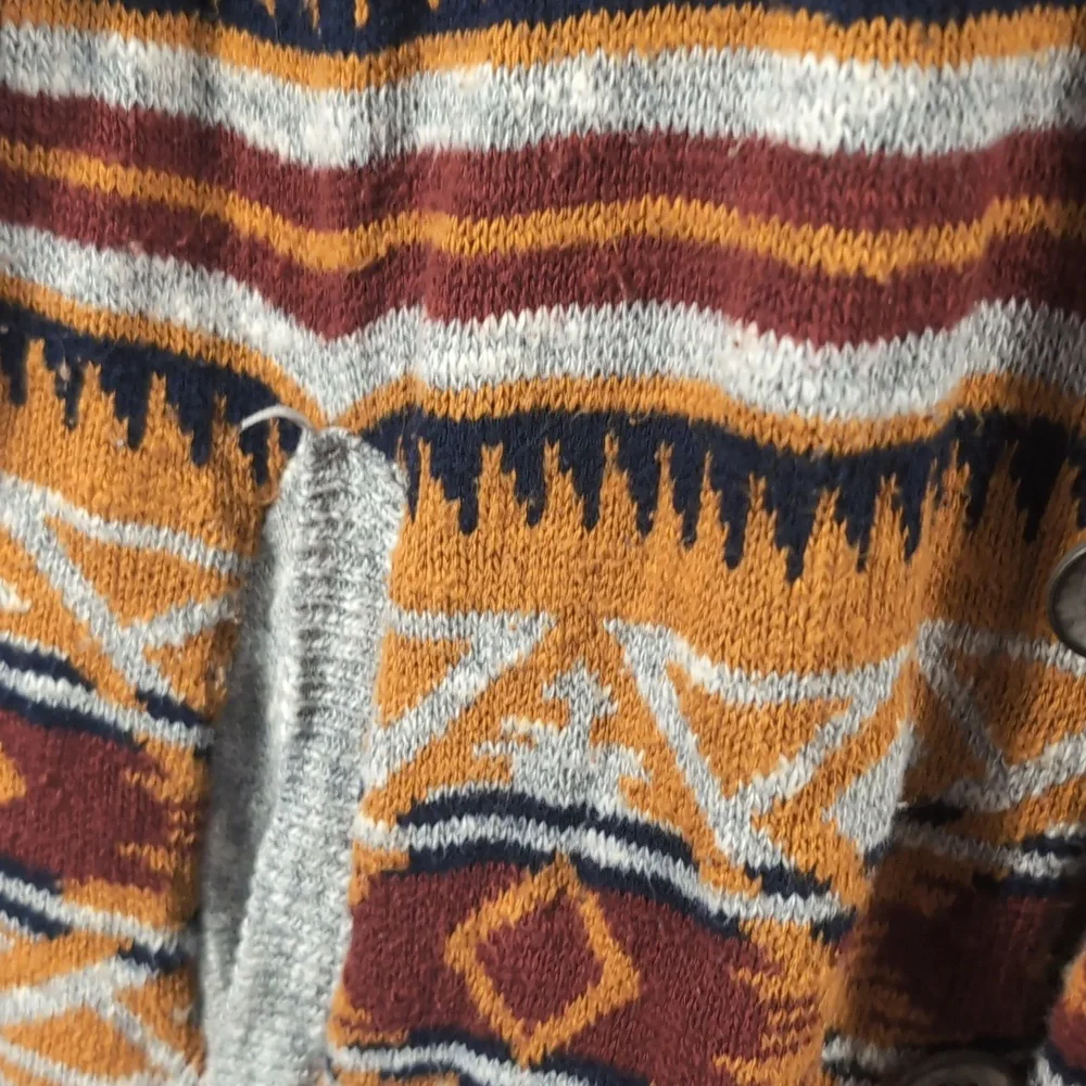 AMERICAN RAG Men's Cardigan Sweater Aztec Design SZ XLarge